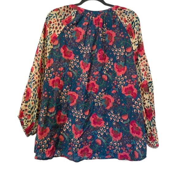 Sundance Dream Keeper Boho Floral Colorful Peasant Blouse Roses 100% Cotton XXL - Picture 8 of 12